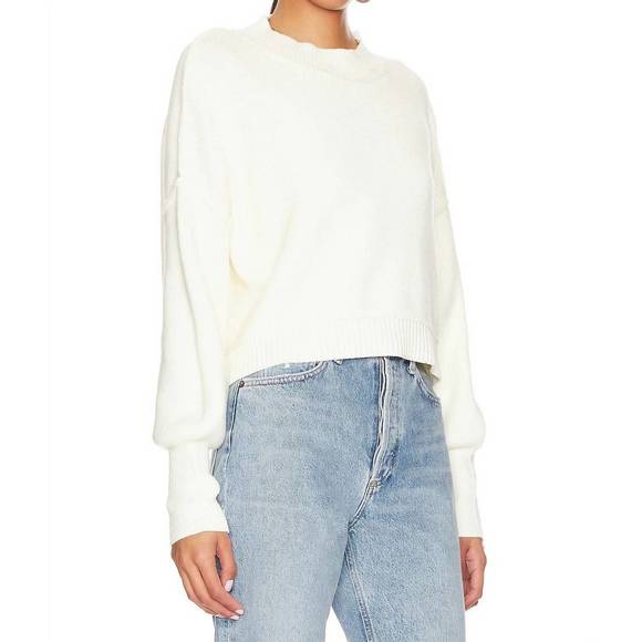 NEW FREE PEOPLE easy street crop pullover in moonglow - Picture 2 of 3